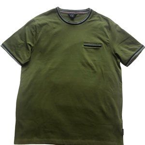 Ben Sherman Men's Short Sleeve Crew Neck Front Pocket T-Shirt Loden Green Large